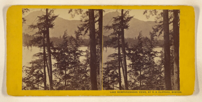 View of Owl's Head, From Forest Near Laird's Ledge. Lake and Long Island in Foreground.