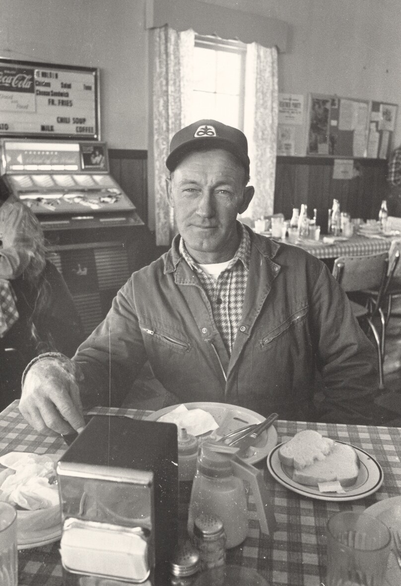 [Farmer in a Cafe, probably Illinois]