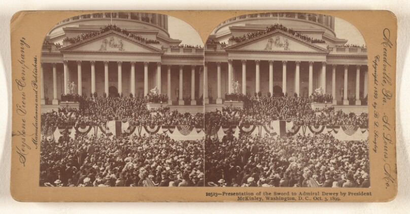 Presentation of the Sword to Admiral Dewey by President McKinley, Washington, D.C, Oct. 3, 1899.