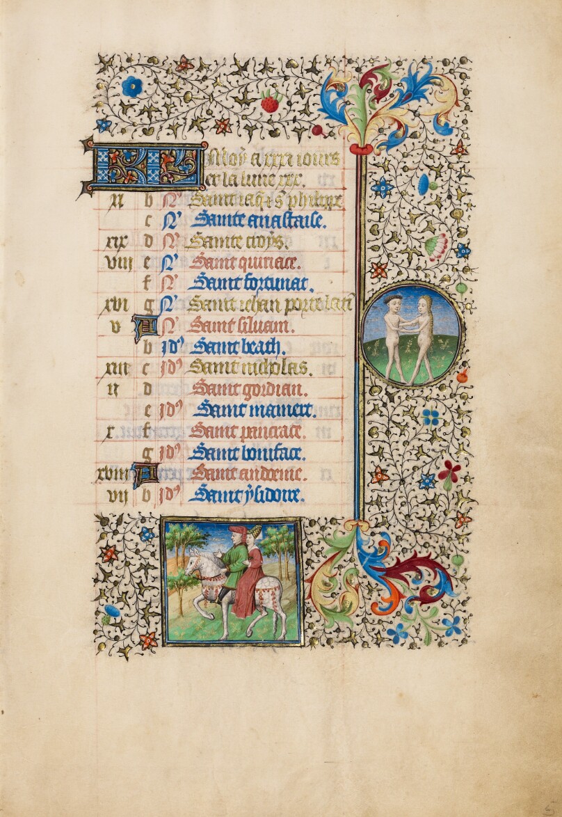 May Calendar Page; Courtly Love; Gemini