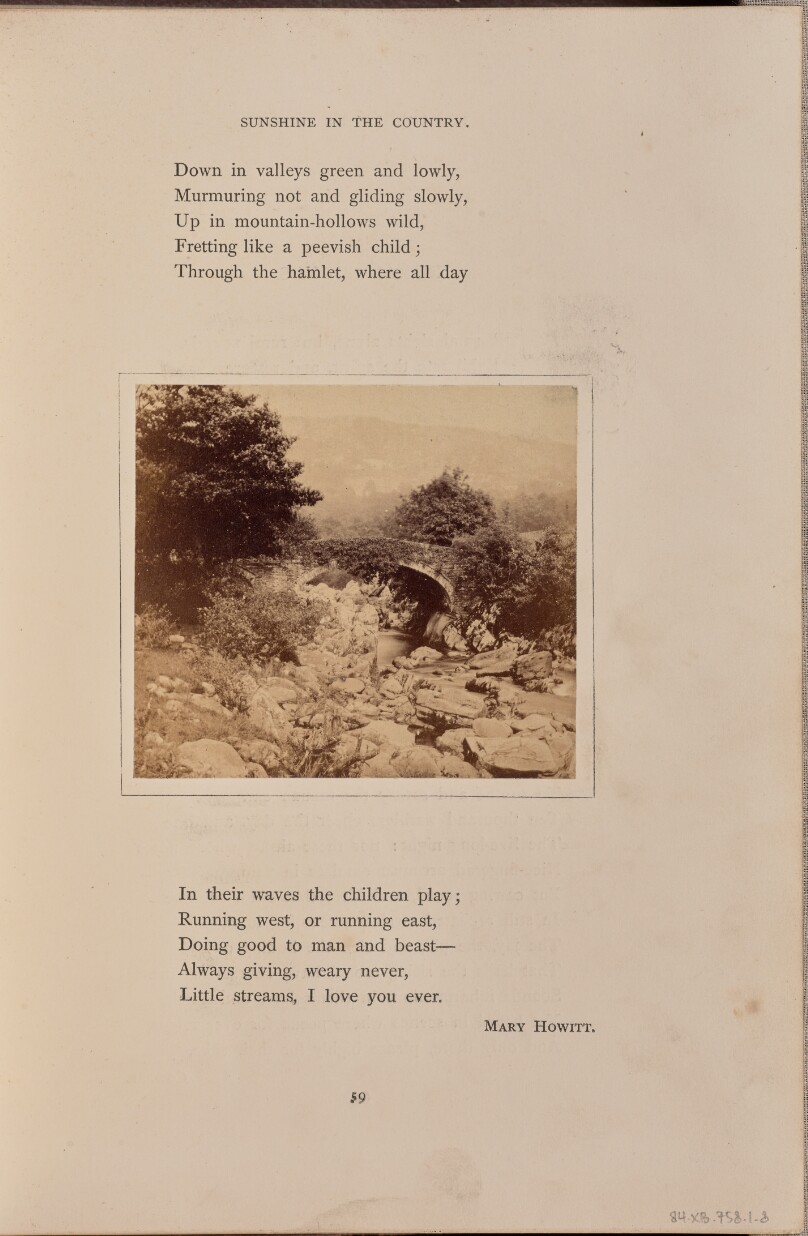 [Stone bridge over a rocky stream, England]