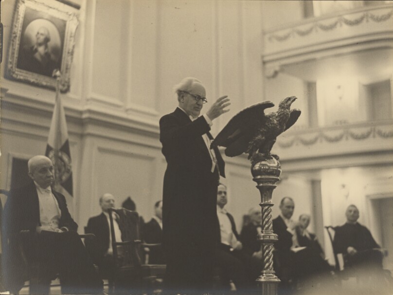 [Man Addressing a Conference]