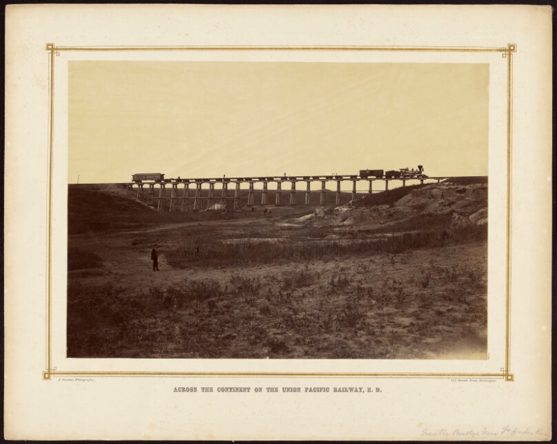[Trestle Bridge Near Fort Harker, Kansas]