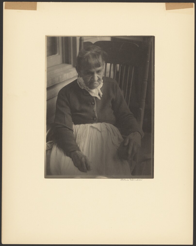 [Old Woman Wearing White Apron, Seated]