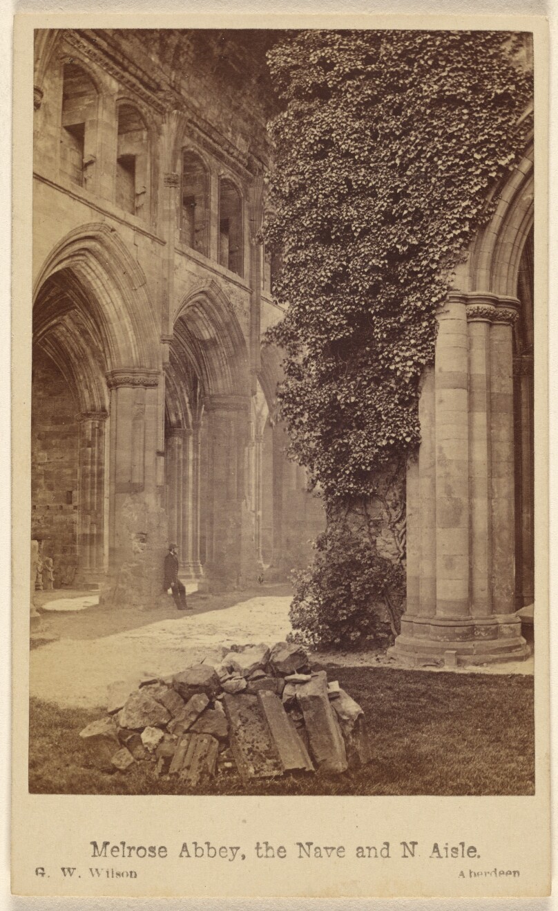 Melrose Abbey, the Nave and N. Aisle.