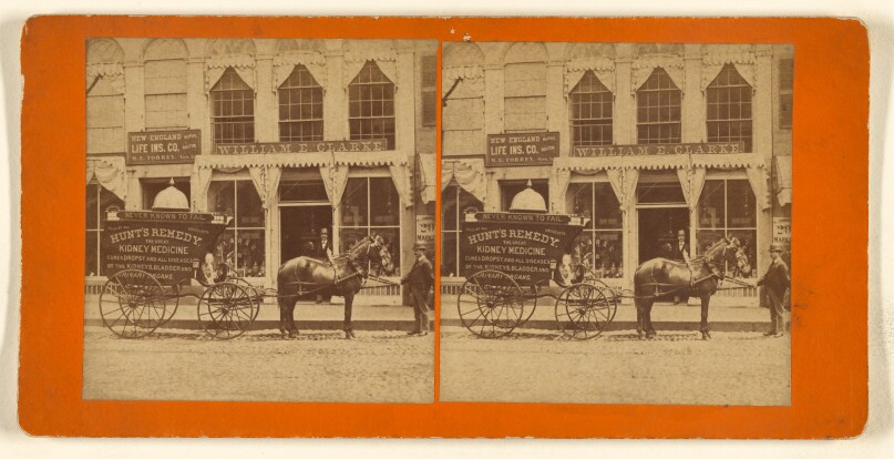 [Horse-drawn wagon of Hunt's Remedy. The Great Kidney Medicine]