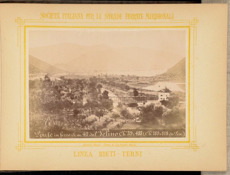 Ponte in ferro di metri 40 sul Velino chilometro 39 + 488 (chilometro 189 + 818 da Pescara)
