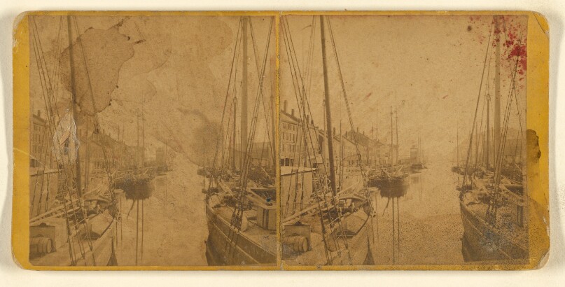 [View of harbor with ships, probably at Providence, Rhode Island]