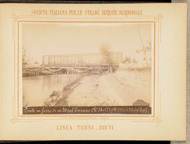 Ponte in ferro di metri 30 sul Turano chilometro 38 + 171 (chilometro 191 + 135 da Pescara)