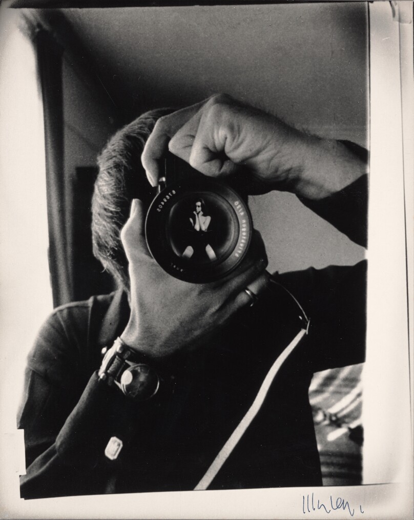 [Self-portrait with Christine Keeler Reflected in the Camera Lens]