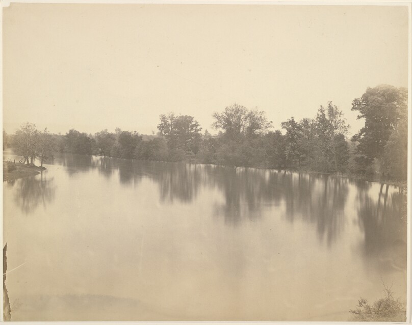 [Landscape with pond and trees]