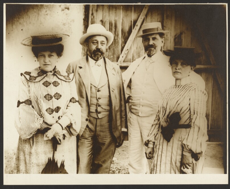 [Alphonse Mucha with Sisters Ana and Andela and Andela's Husband, Jan Remunda, Rosice near Brno, Moravia]