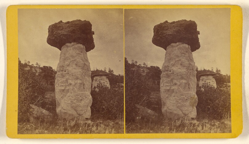 Natural Monuments in Monument Park. Mushroom Rock. Nine miles from Colorado Springs, Colorado.