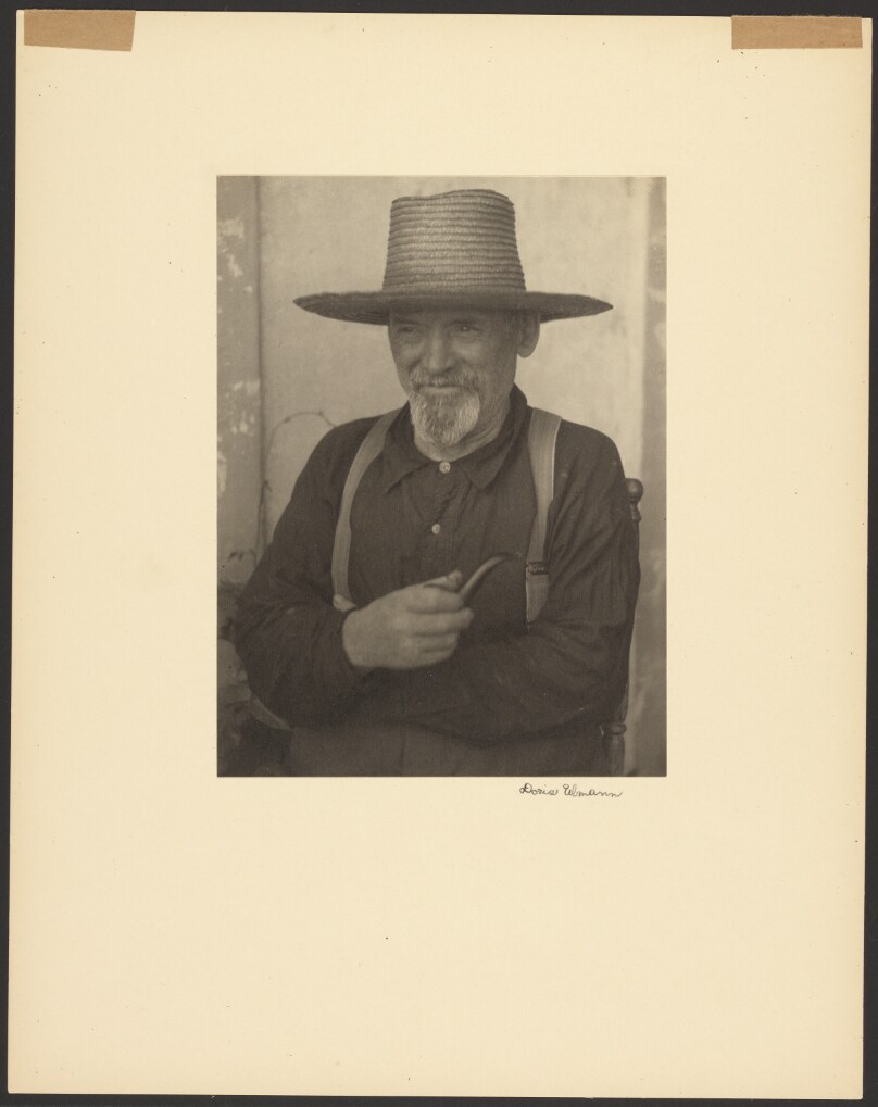 [Bearded Man in a Straw Hat Holding a Pipe]