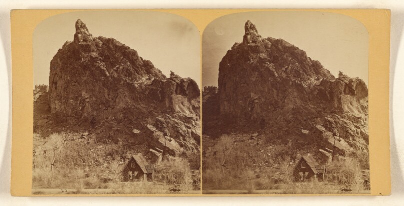 Glen Eyrie. Five miles from Colorado Springs. Porter's Lodge at entrance, and Eagle Cliff.