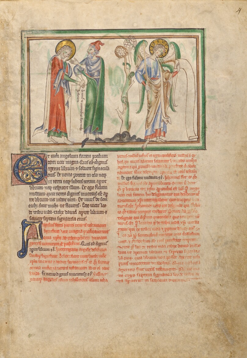 Saint John the Evangelist Consoled by an Elder and by an Angel Holding a Scroll