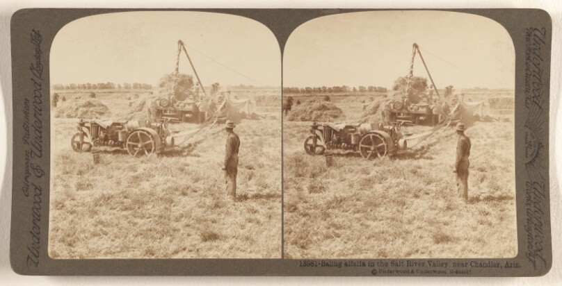 Baling alfalfa in the Salt River Valley near Chandler, Ariz.