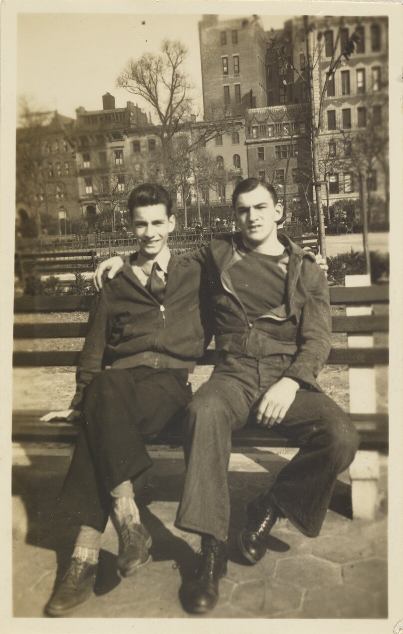 [Two men on bench]