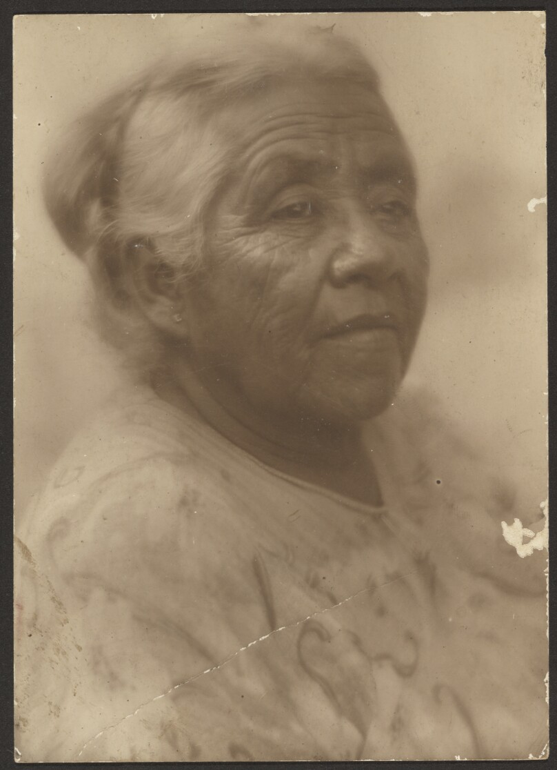 [Portrait of a Woman with Patterned Blouse]