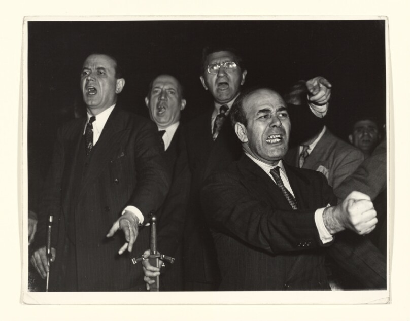 Male Singers of the Metropolitan Opera House Company in Last Minute Rehearsal for Opening Night