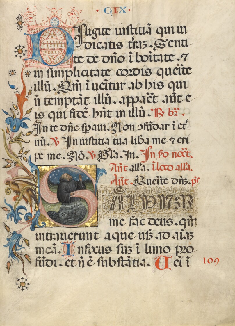 Initial S: A Monk Praying in the Water
