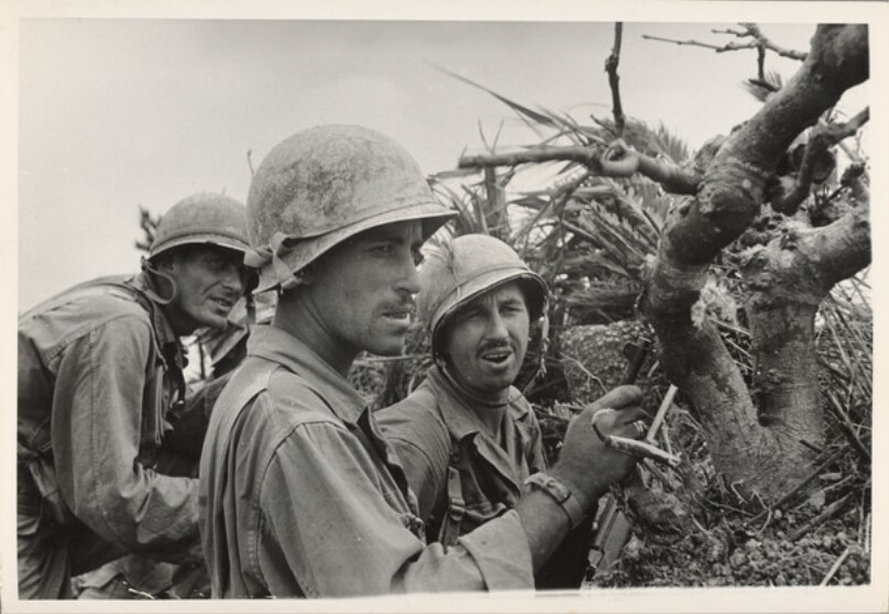 Men of the 184th Regiment under fire, Japan