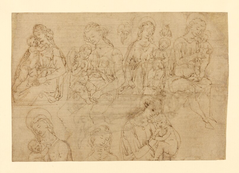 Studies of the Virgin and Child (recto); Virgin and Child Enthroned (verso)