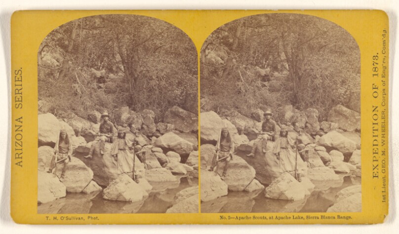 Apache Scouts, at Apache Lake, Sierra Blanca Range.