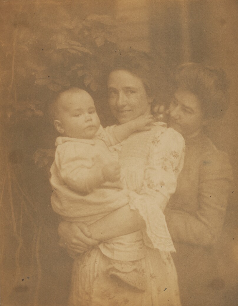[Gertrude O'Malley holding Charles, flanked by her sister Hermine]