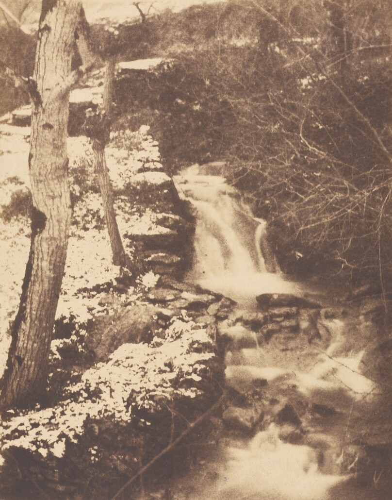 [Winter Landscape with Waterfall and Stream]