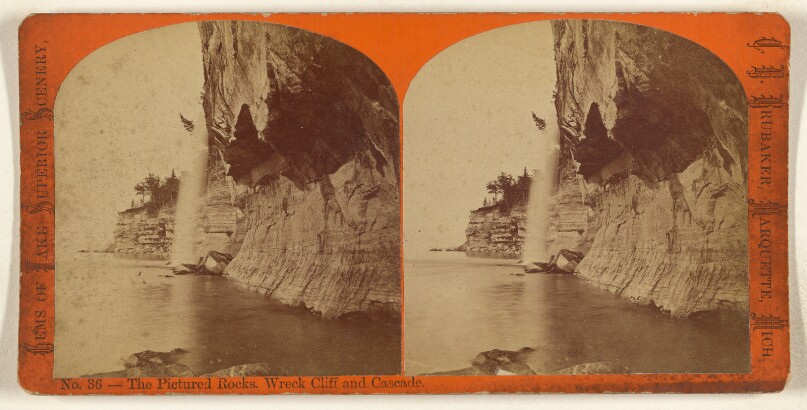 The Pictured Rocks. Wreck Cliff and Cascade.