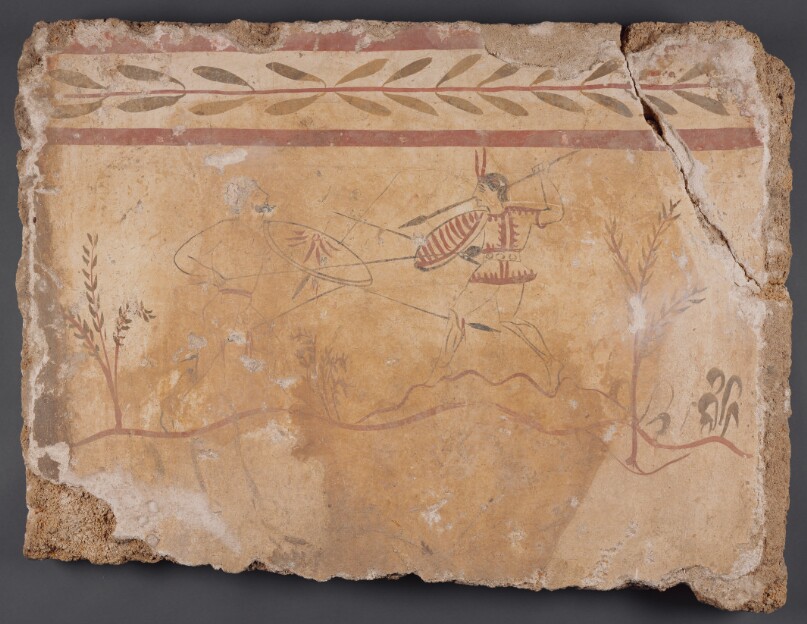 Fresco Panel with Two Warriors