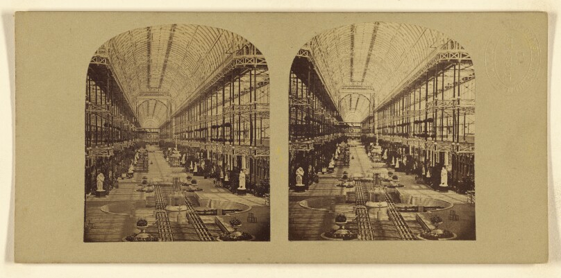 Interior View of the Crystal Palace, Looking towards the north end, and comprising nearly the entire length of the Nave.