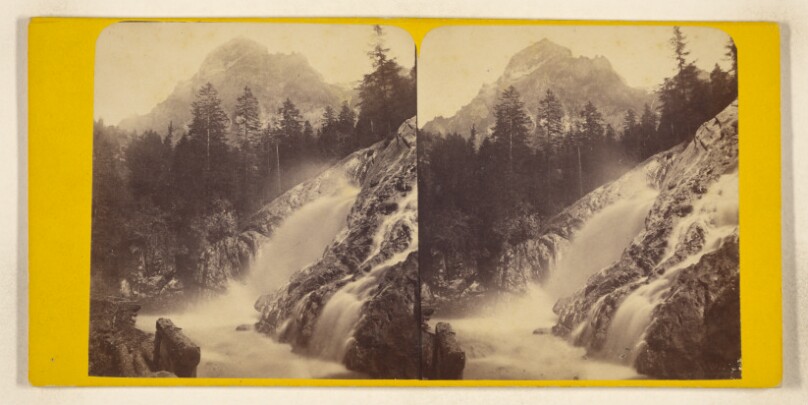 Suisse. - Canton de Berne. Simmenthal. Cascade de la Simmenn et le Ammertenhorn.
