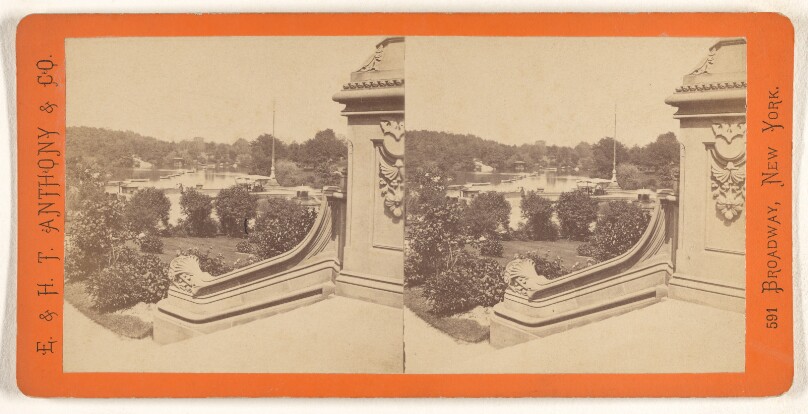 A Visit to the "Central Park" in the Summer of 1865. Fountain and Lake, From the Terrace.