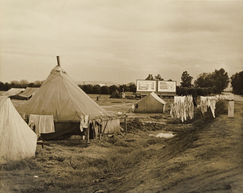 Tents Along the Road, near Visalia, Tulare County, California