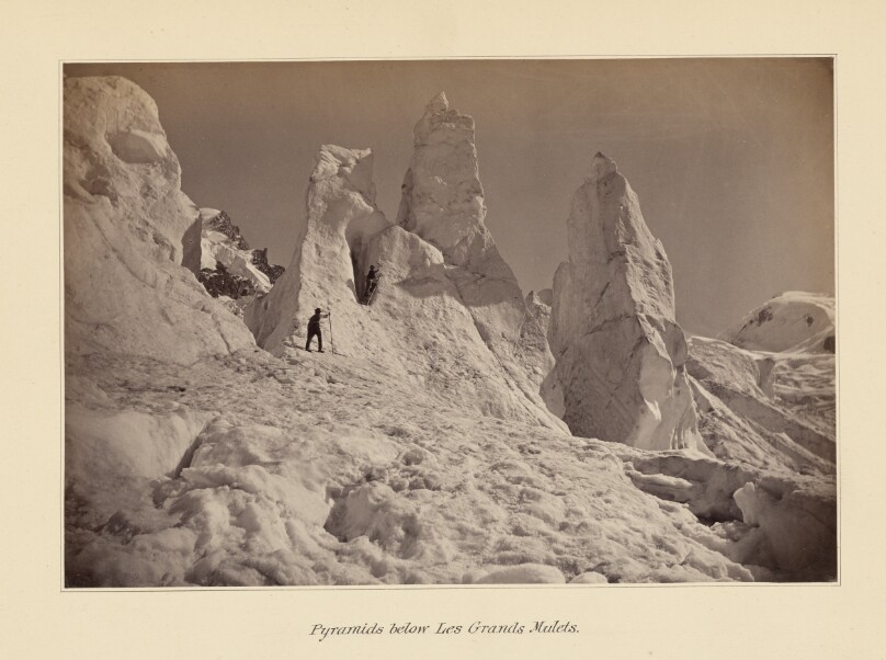 Pyramids below Les Grands Mulets