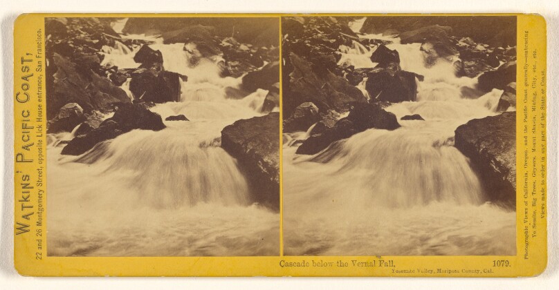 Cascade below the Vernal Fall, Yosemite Valley, Mariposa County, Cal.