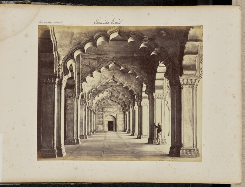 Agra; Interior of the Motee Musjid, Showing the Centre Aisle