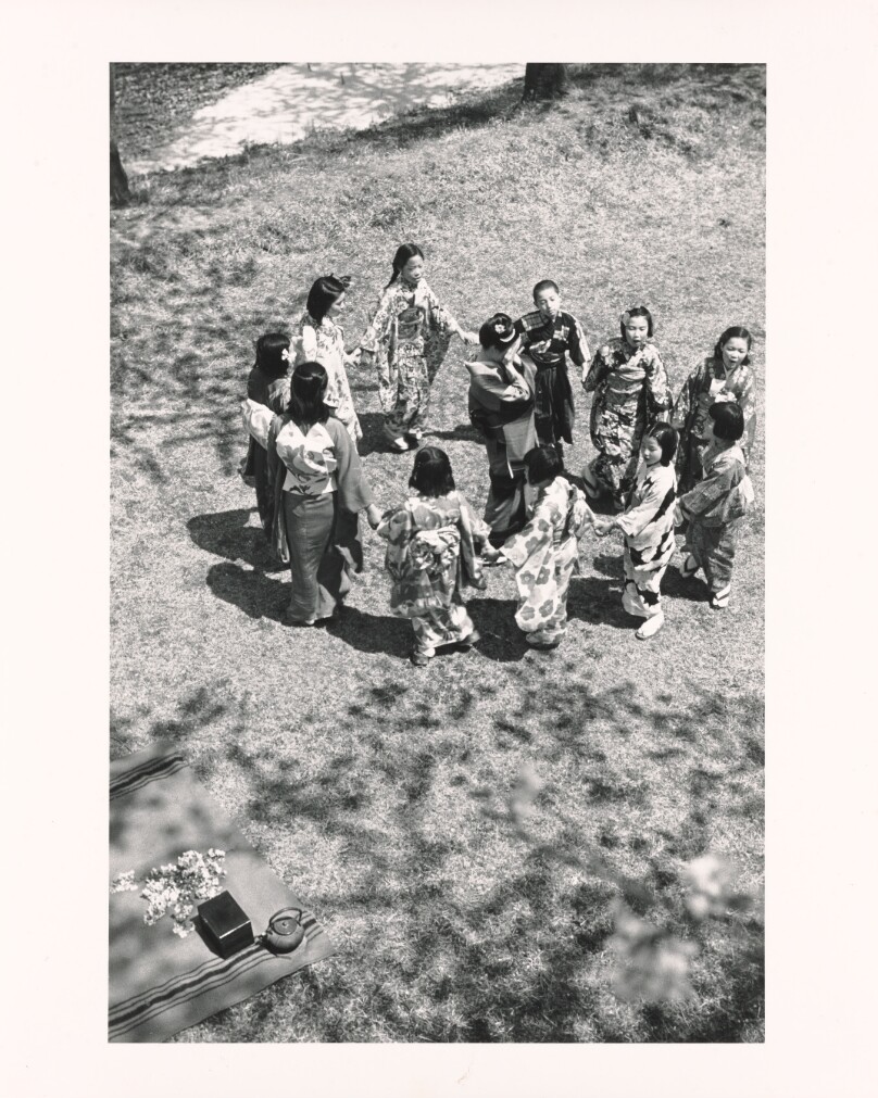 Children Singing and Dancing under the Cherry Blossom