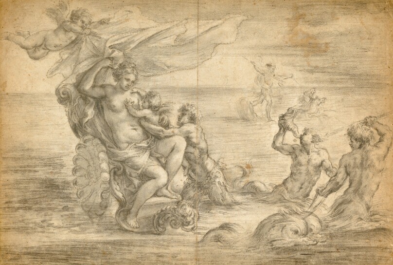 Venus Seated in Her Sea Chariot Suckling Cupid (92.GB.39)