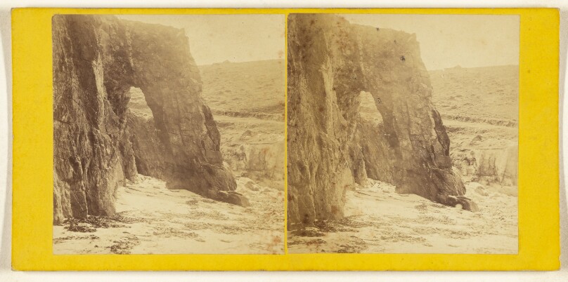 Natural Granite Arch, at Nanjizel, Near Land's End, Cornwall.