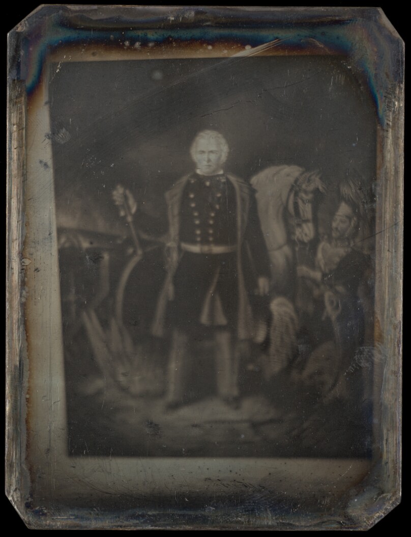 [Copying of a Painting of a Portrait of a Soldier Posed by His Horse]
