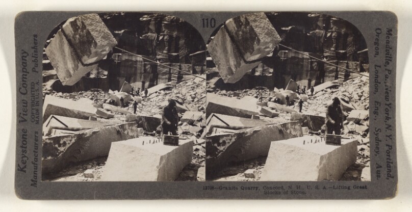 Granite Quarry, Concord, N.H., U.S.A. - Lifting Great Blocks of Stone.