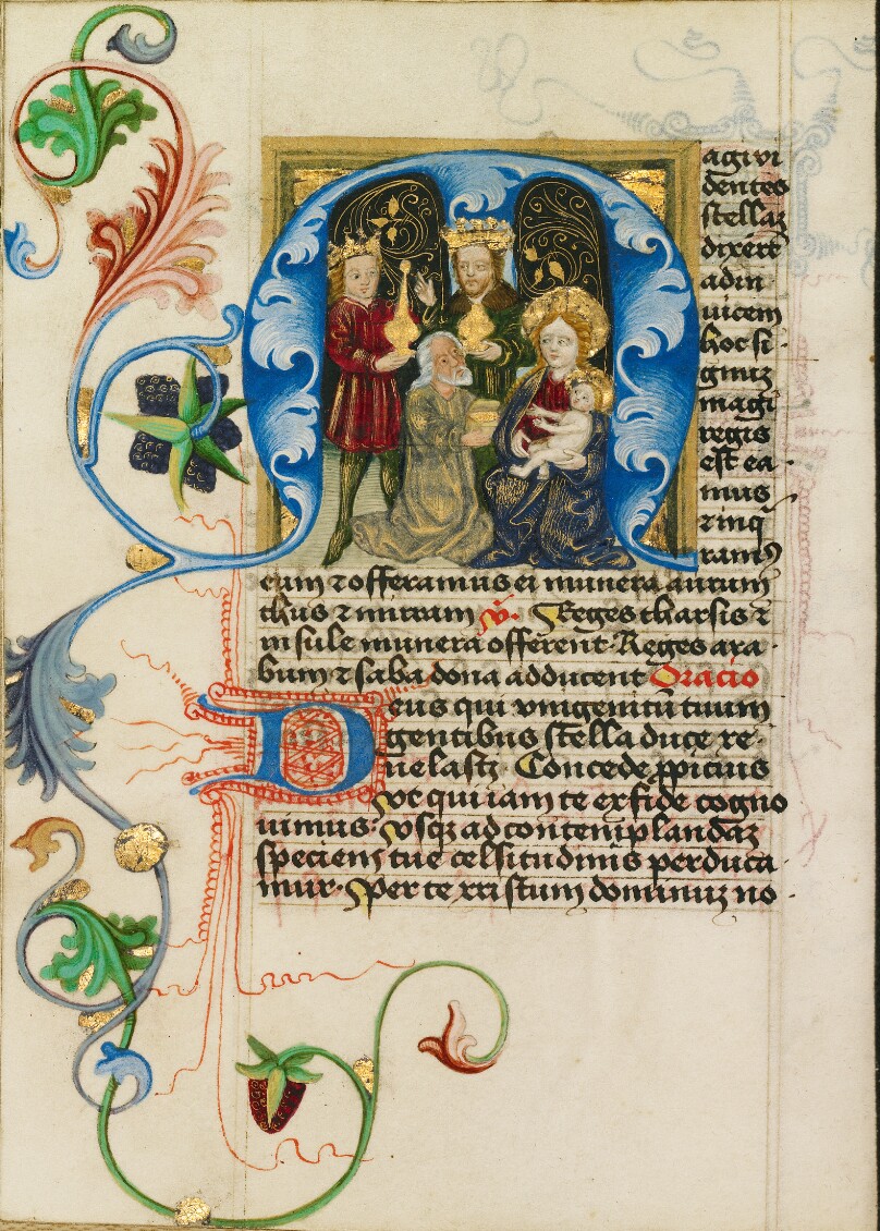 Initial M: The Adoration of the Magi