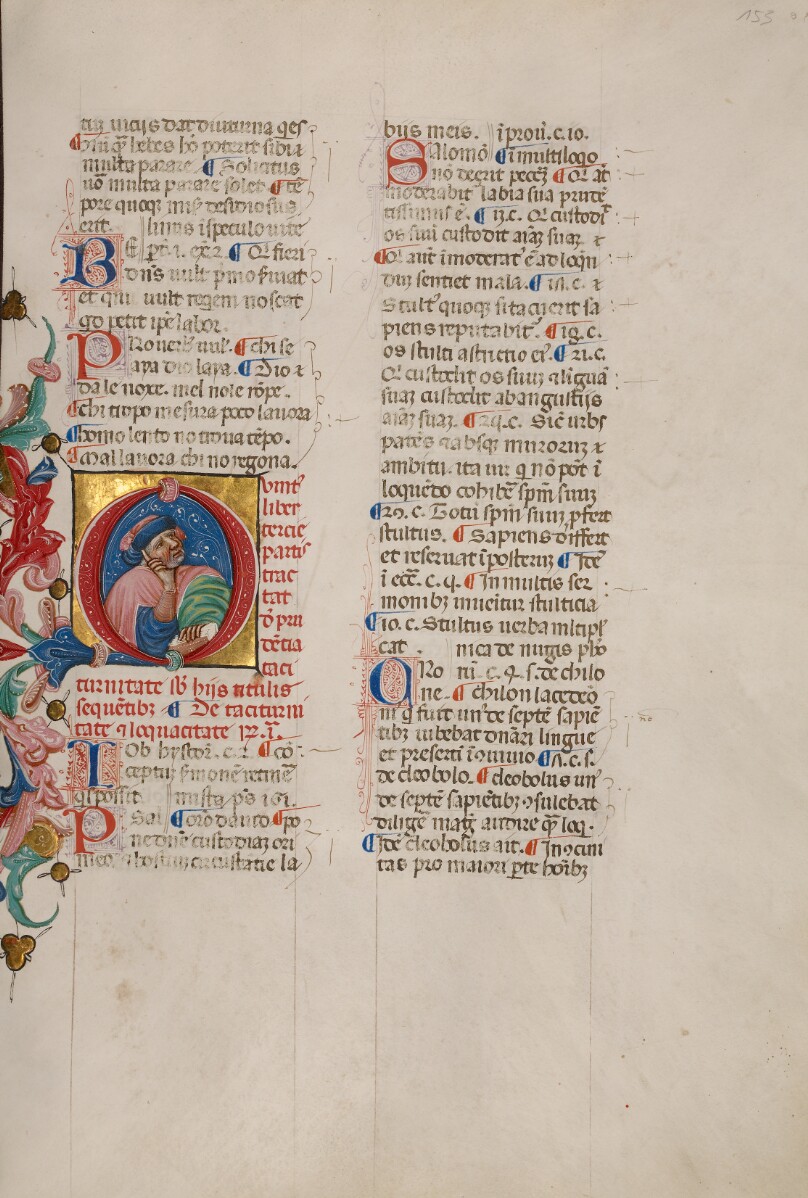 Initial Q: Bust Portrait of a Man Holding his Hand to his Cheek