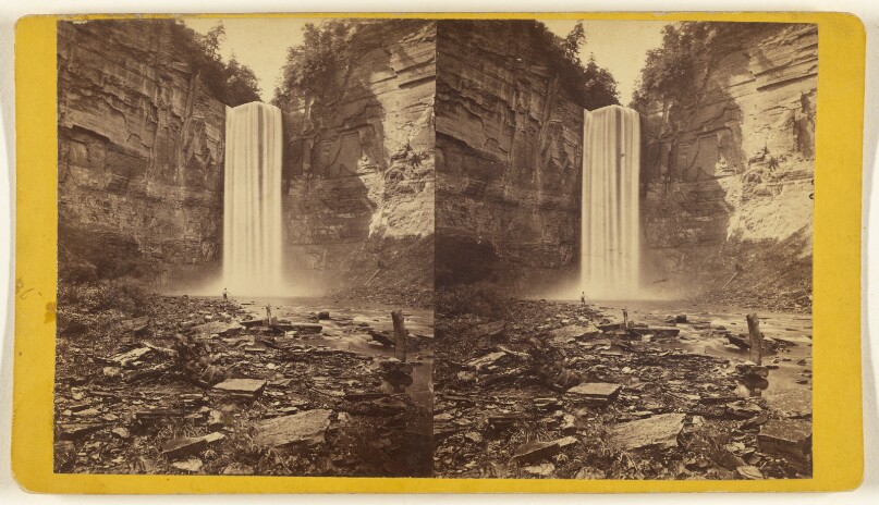 Scenery of Ithaca and Vicinity, N.Y. Taughannock Fall - 215 feet high. From the lower Ravine.