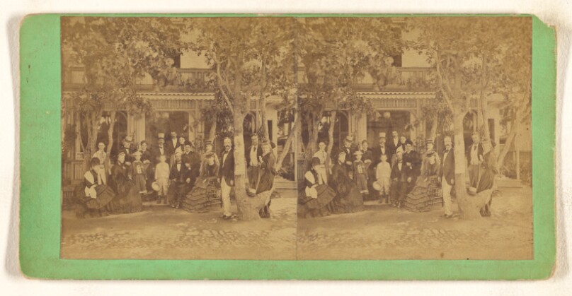 [Group of well-dressed people in front of Mr. Berry's house, Edgartown, Massachusetts]