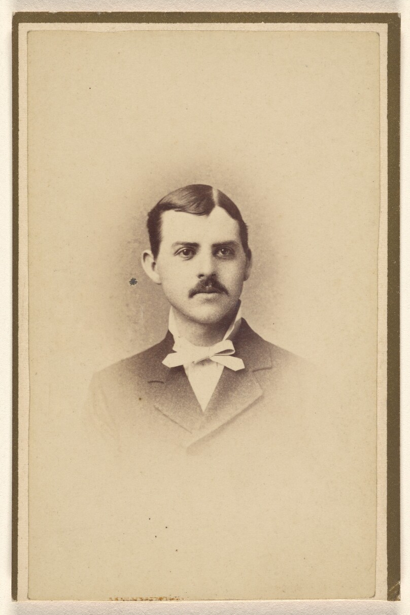 [Unidentified man with moustache, in vignette-style]