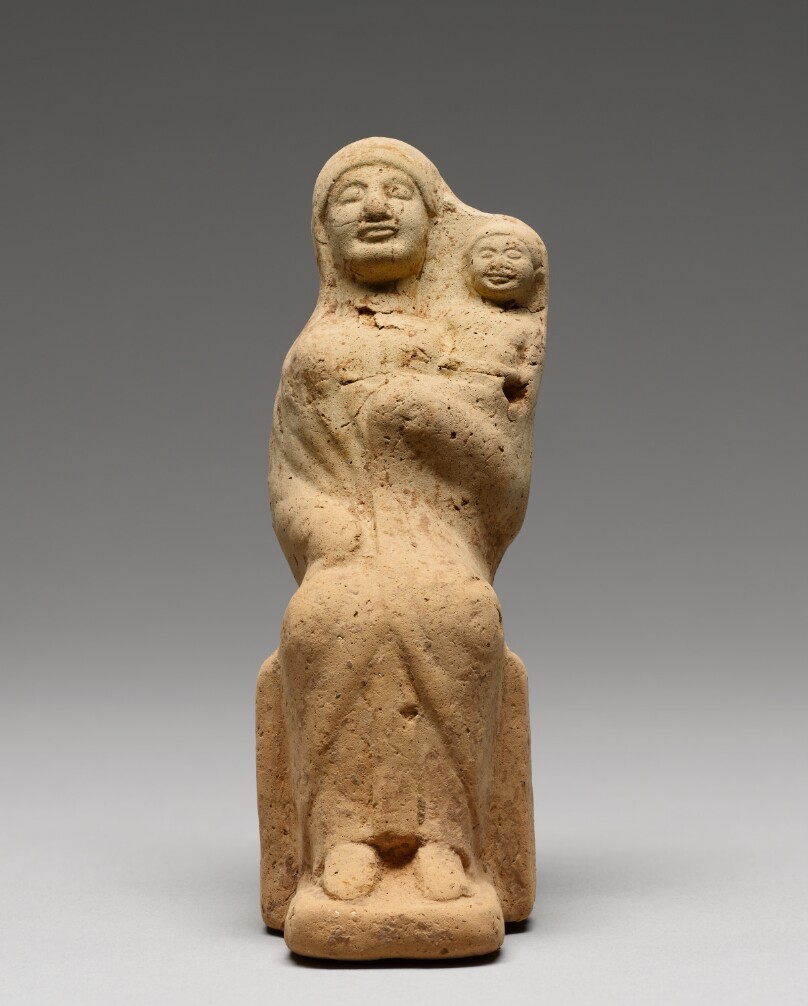 Statuette of a Seated Female Figure with a Child